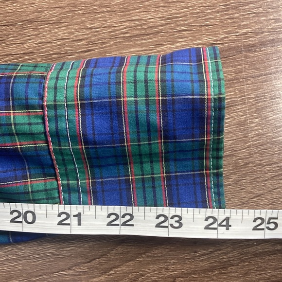 Vintage Mens Blue Green Plaid Western Ruddock Small Button Down - Picture 5 of 8